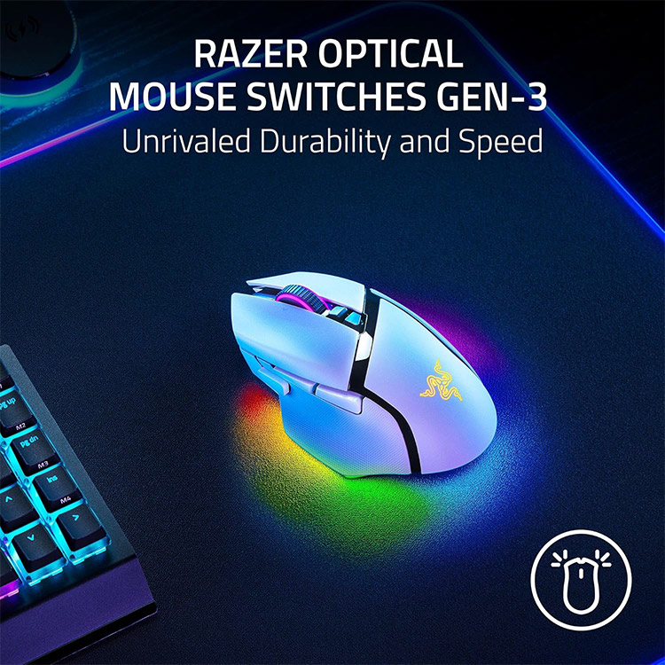 خرید موس Razer Basilisk v3 Pro 35K - بی‌سیم - سفید